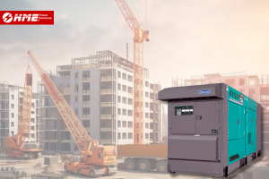 Máy phát điện công nghiệp vận hành liên tục tại công trình xây dựng quy mô lớn